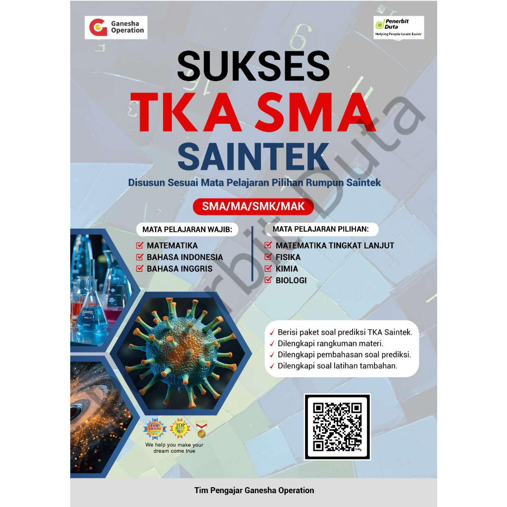 Buku TKA UTBK 2026 Ganesha Operation - Penerbit Duta – Saintek & Soshum Lengkap Soal & Pembahasan