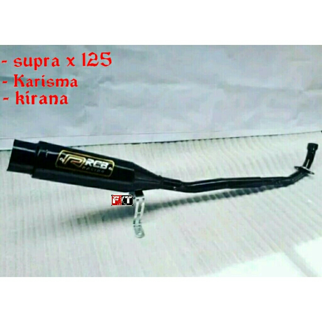 knalpot racing rcb motor supra x 125 karisma kirana full hitam