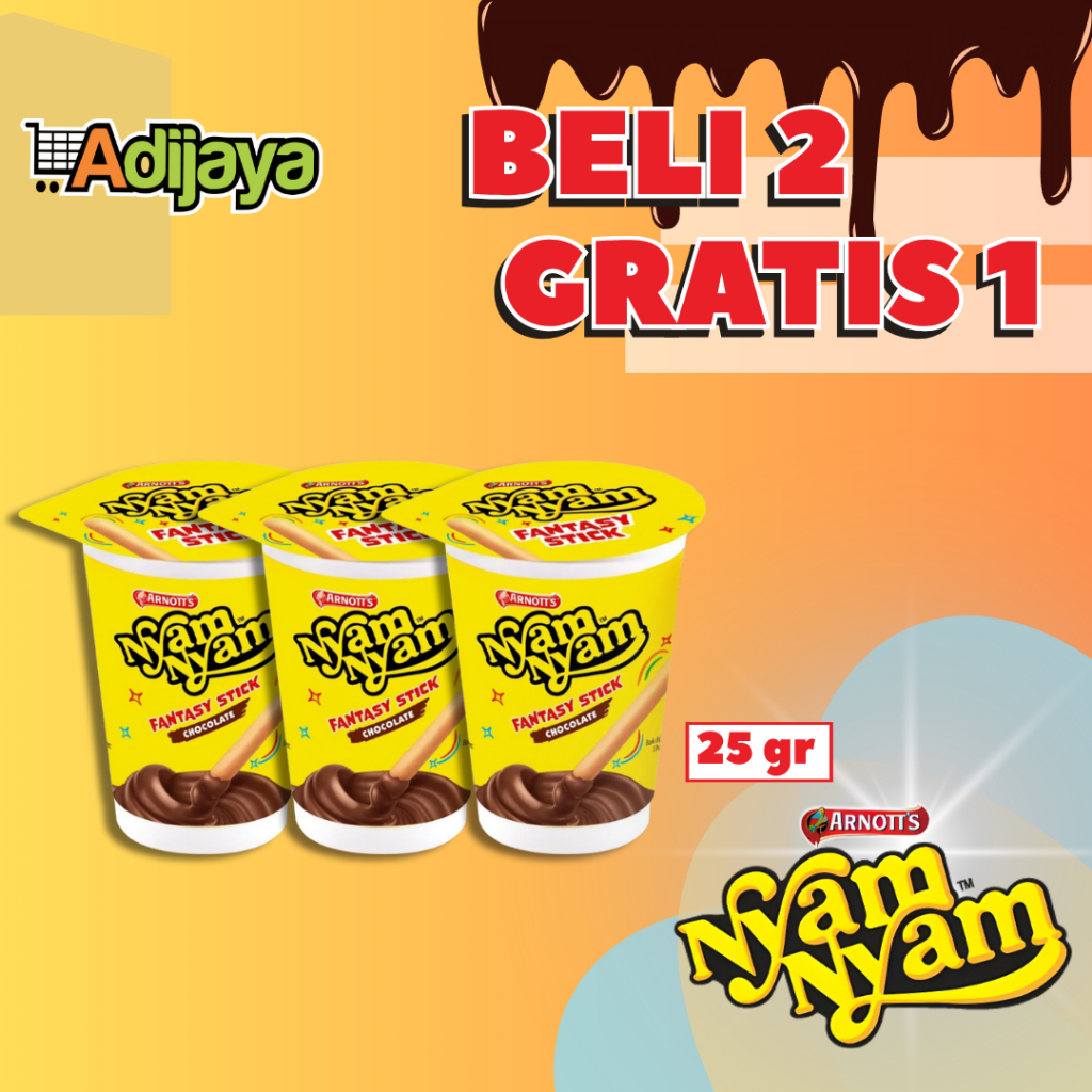

[BELI 2 GRATIS 1] PROMO NYAM NYAM FANTASY STICK BUY 1 GET 3 ANEKA RASA , STIK KRIM COKLAT, STRAWBERRY COLEK