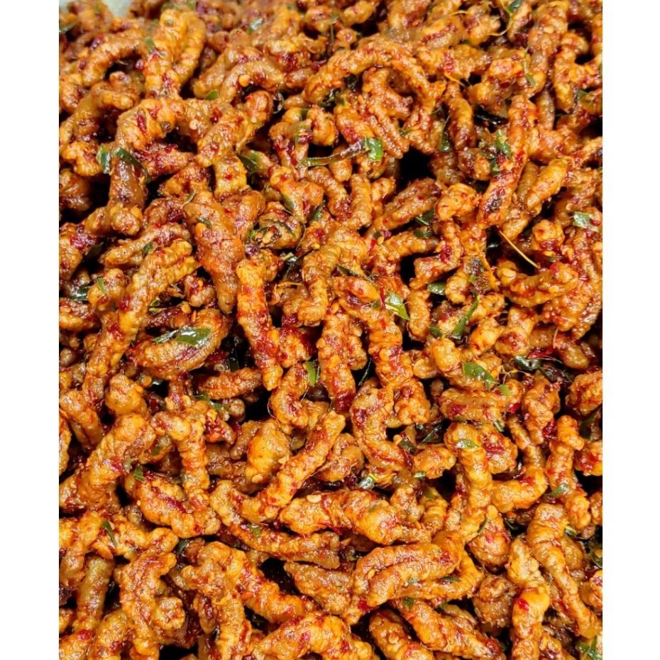 

usus krcpy kriuk kripik usus ayam pedas daun jeruk renyah cikruh usus 1kg krispy