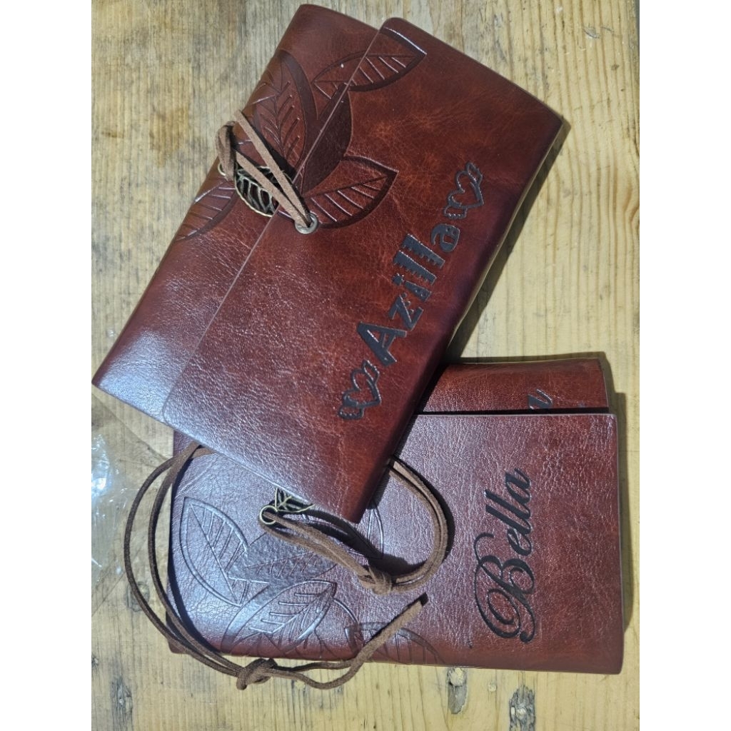 

Toddi PHANTACI Buku Catatan Binder Kulit Retro Leaf Kertas B7 bisa custom nama dan logo