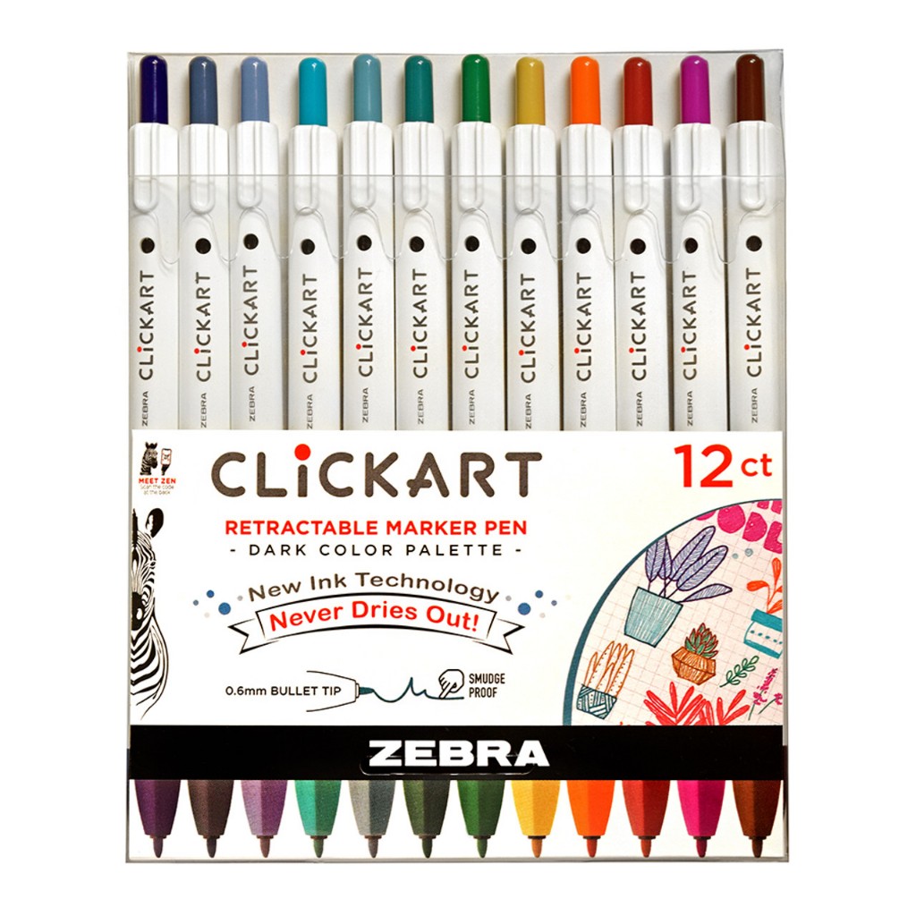

ZEBRA SPIDOL CLICKART SET ISI 12PCS DARK SET - MIX COLOUR