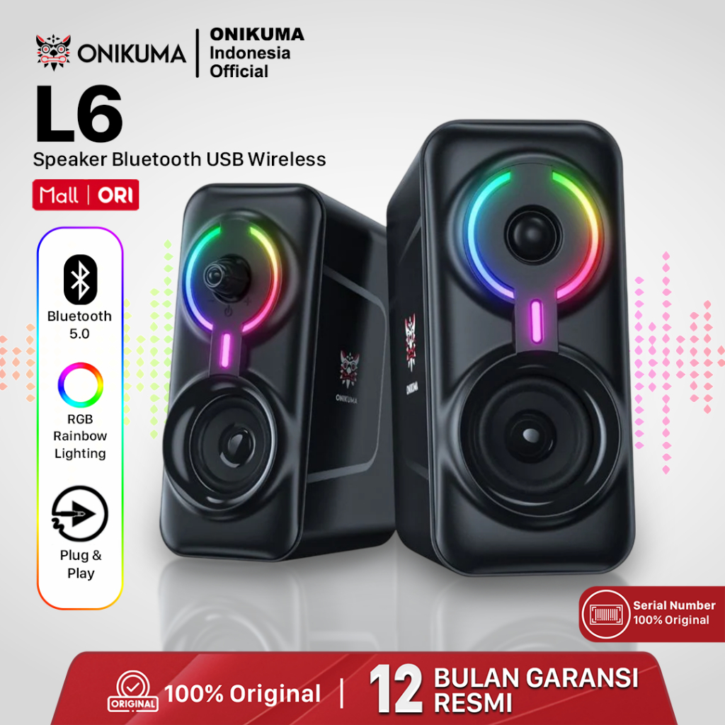 ONIKUMA L6 Audio Speaker RGB Black - Salon Speaker Bluetooth USB Wireless