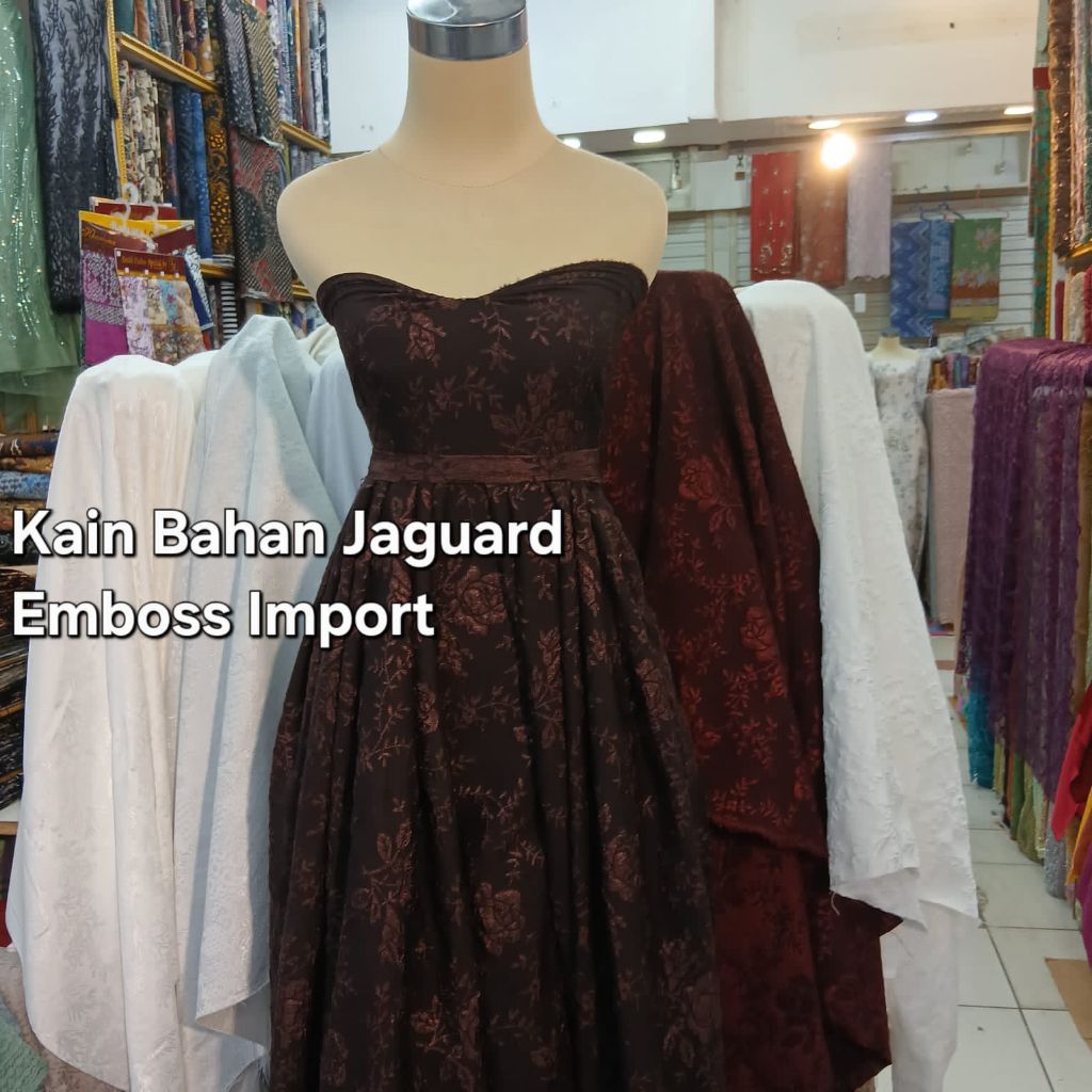 Kain bahan jaguard embos / kain jaguard embos fukuro sunflower premium / jaguard embos import