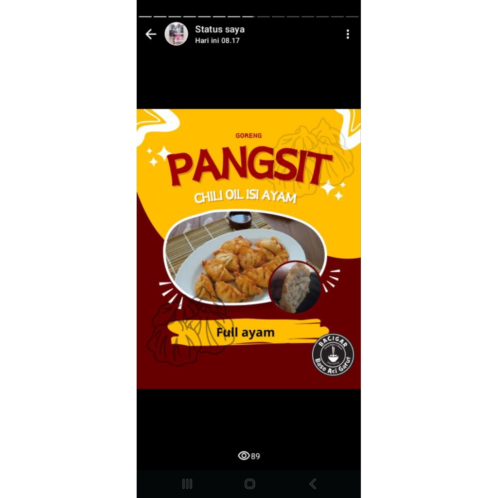 

pangsit goreng atau kuah chily Oil..