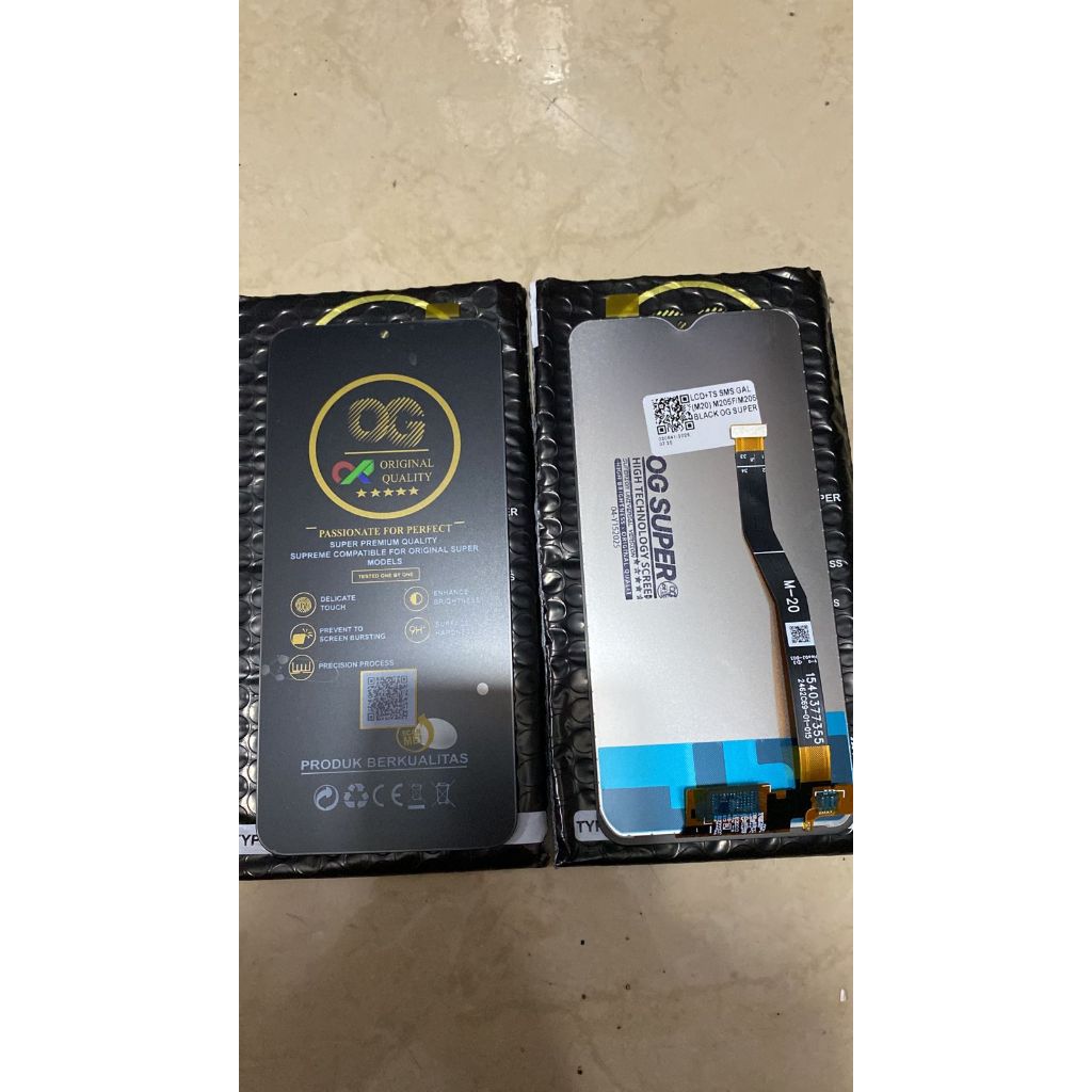 LCD TS SAMSUNG M20 M205 M205F HITAMTOUCHSCREEN LAYAR DEPAN OG SUPER SS SHINESTAR TT TICTOC MACPLUS