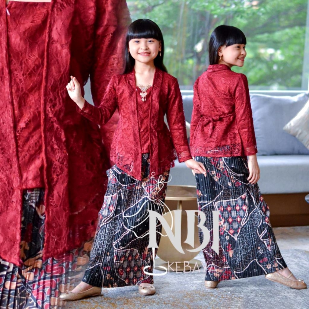 kebaya anak kutu baru BROKAT kebaya anak perempuan kartini wisuda 5-12 tahun