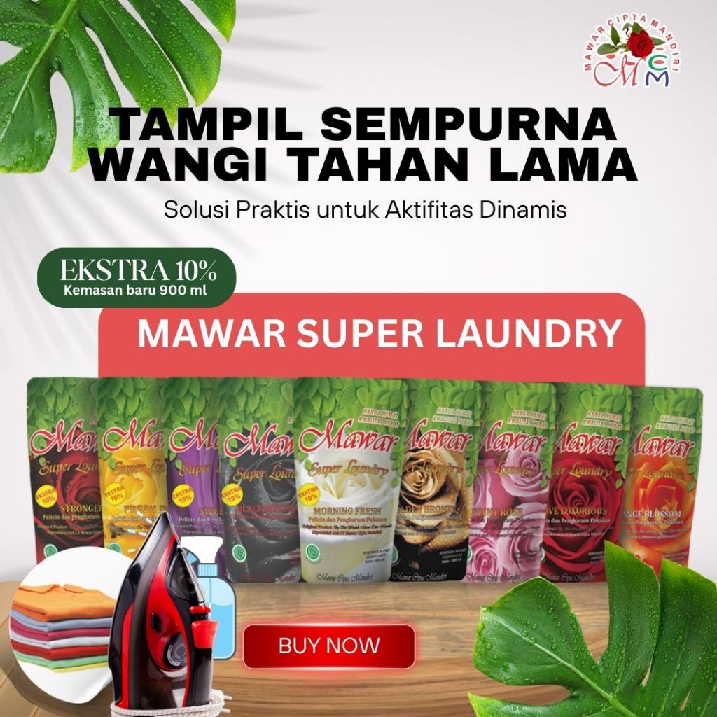 Mawar Super Laundry Pewangi Tahan Lama Pelicin Setrika Original