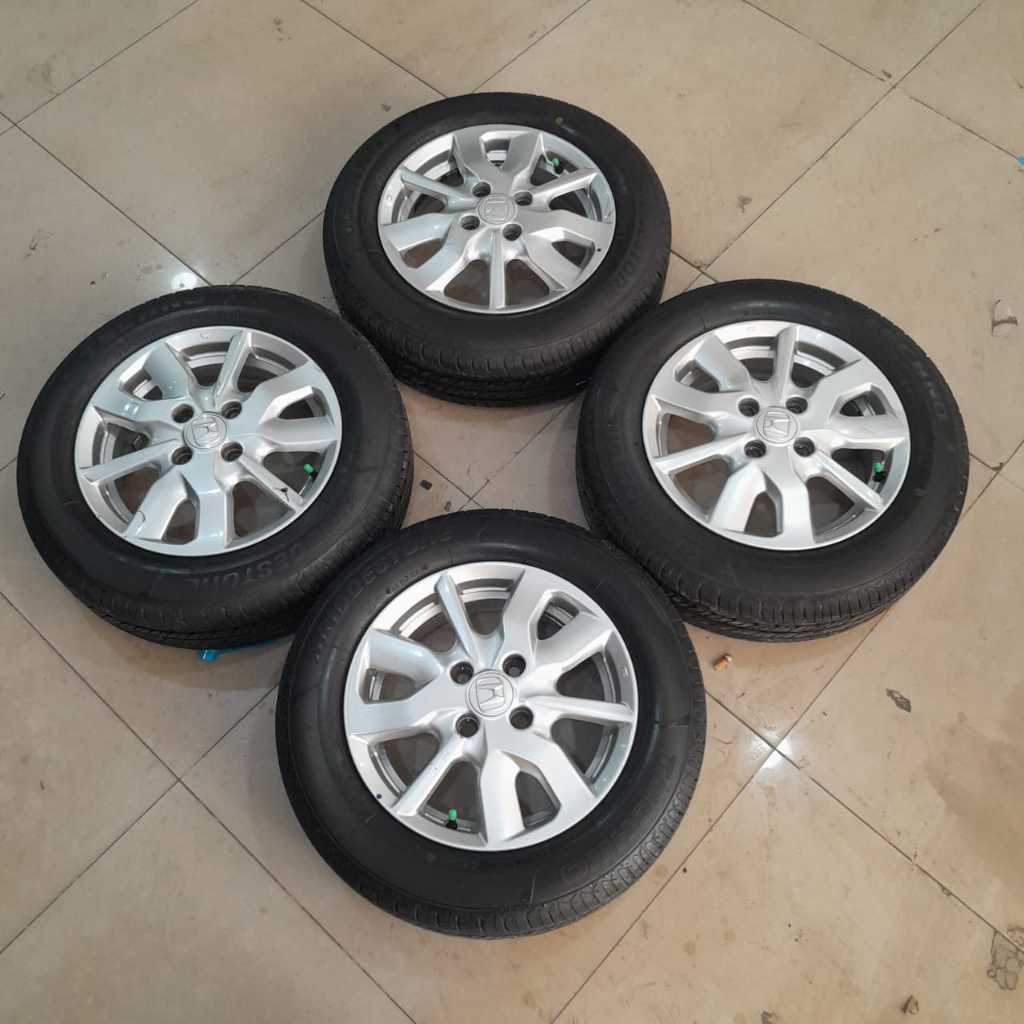 VELG SEKEN COPOTAN ORI HONDA BRIO SATYA RING 14 LEBAR 5 ET50 PCD 4X100 + BAN DUNLOP 175/65 R14