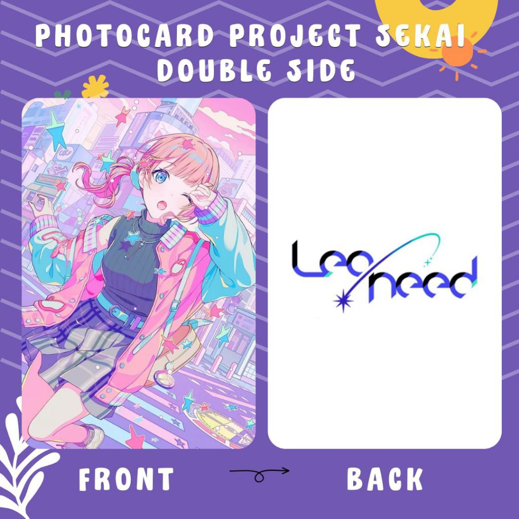 [JASA CETAK] PHOTOCARD PROJECT SEKAI LEO NEED CETAK 2 SISI TERMURAH