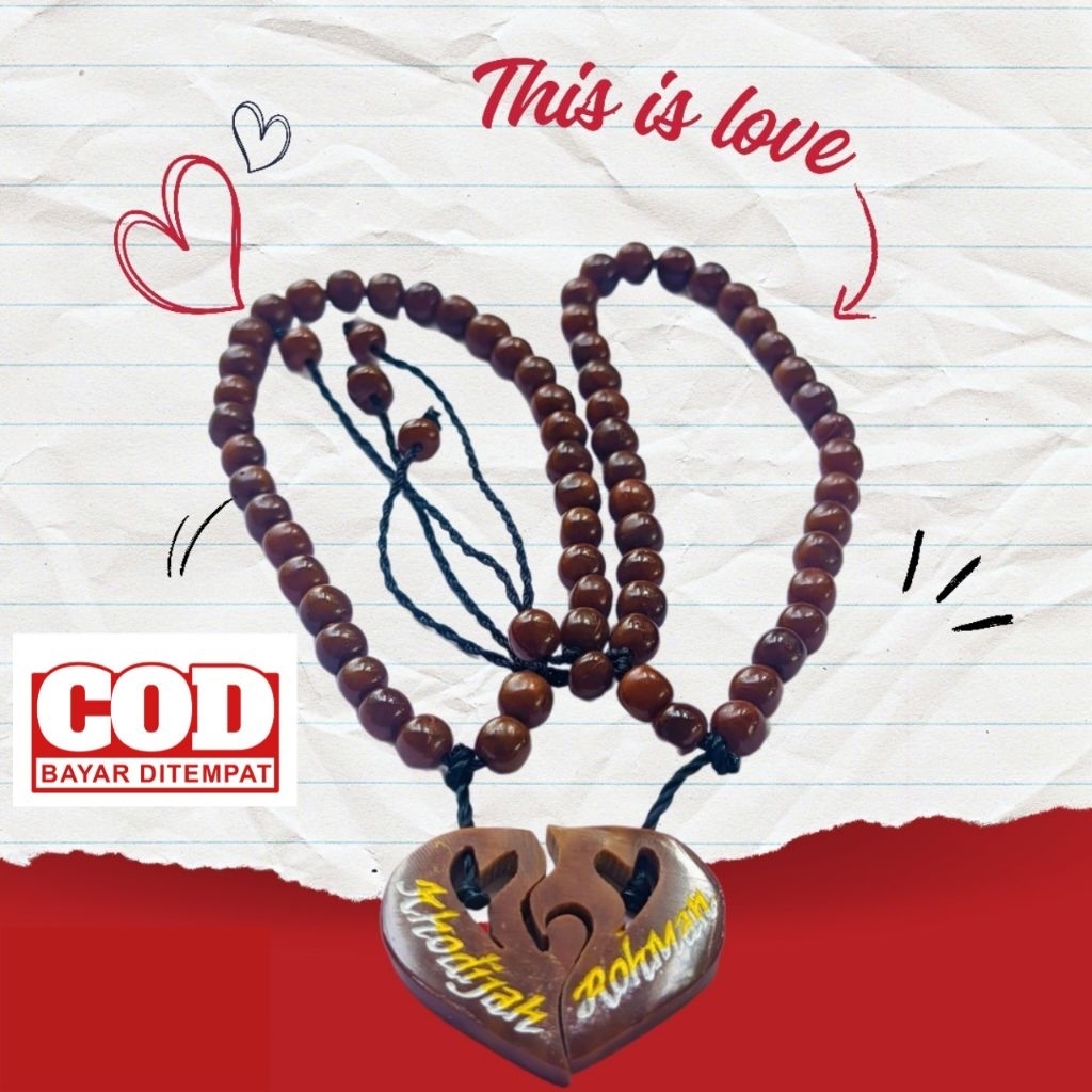 gelang kokka/kaukah/kaokah couple love merica 33 butir BISA REQUEST NAMA, UKIR NAMA & tgl