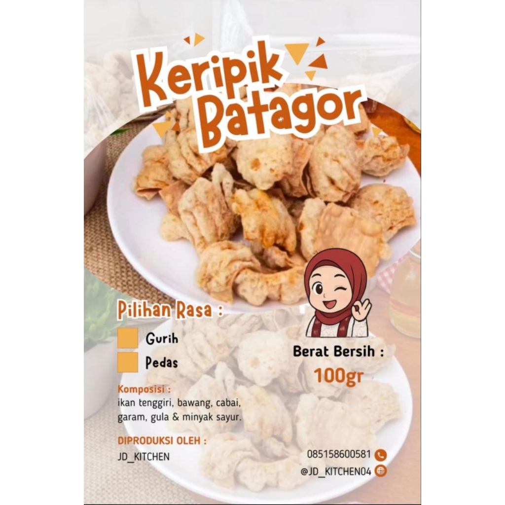 

keripik batagor Ikan Tenggiri asli Bandung rasa pedas/asin 100gr