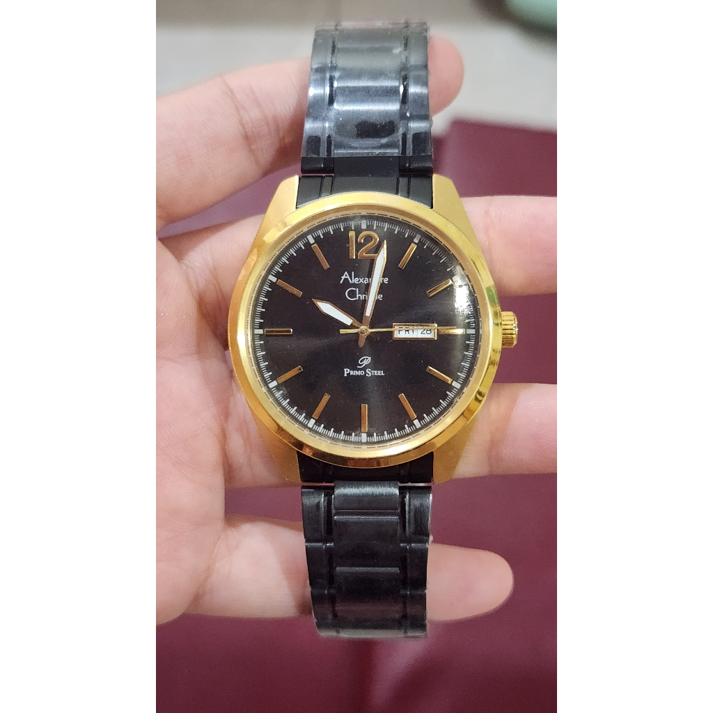 Jam Tangan Pria Alexandre Christie AC1012 AC 1012 Original & Garansi Resmi - Gold Black