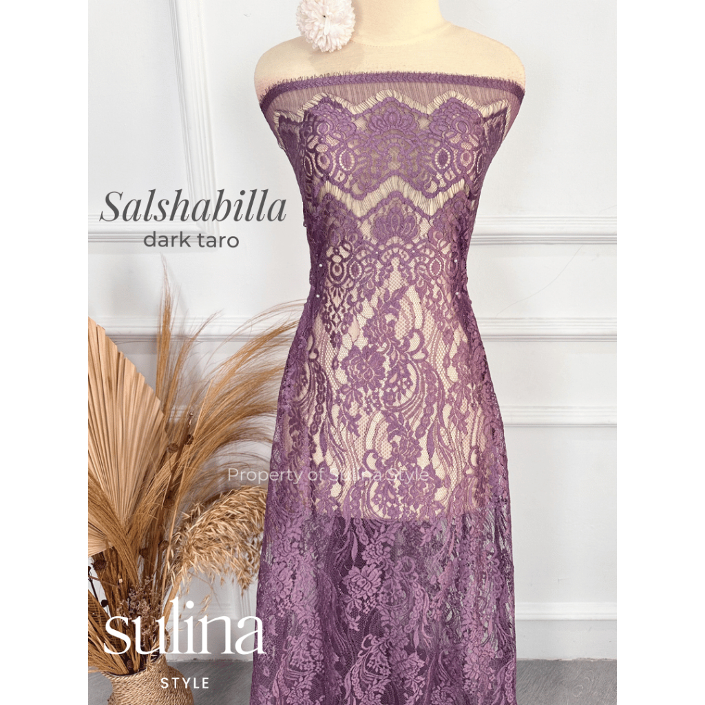 Sulina Style - Kain Kebaya Brokat Semi Prancis Lace Laminating Salshabilla