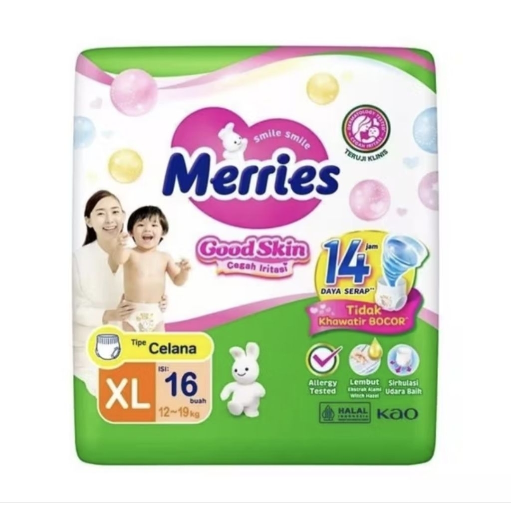 merries pant XL 16 popok celana bayi size XL isi 16 popok merries
