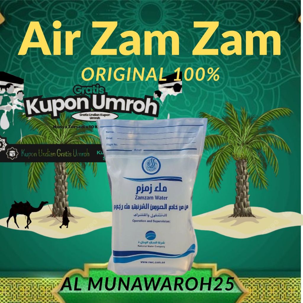 

( ORIGINAL 100% ) Air zam zam asli kemasan jerigen 5 liter 100% original oleh oleh haji dan umroh