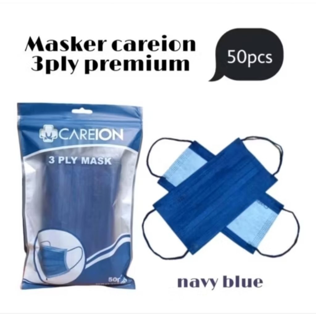 MASKER CAREION EARLOOP 3PLY ISI 50PCS EMBOS CAREION - 3PLY