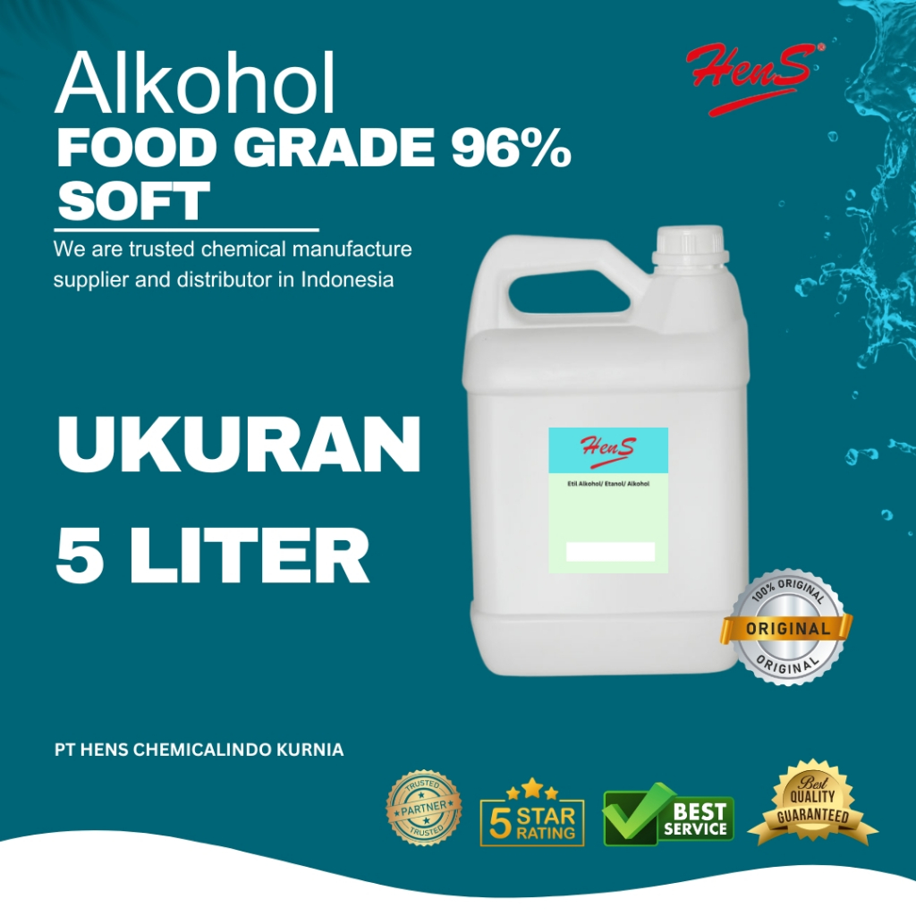 Alkohol Food Grade 96% Soft Alkohol food grade 70% Soft 5 LITER ORIGINAL
