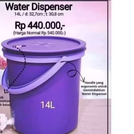 Water dispenser Tupperware tempat air minum murah