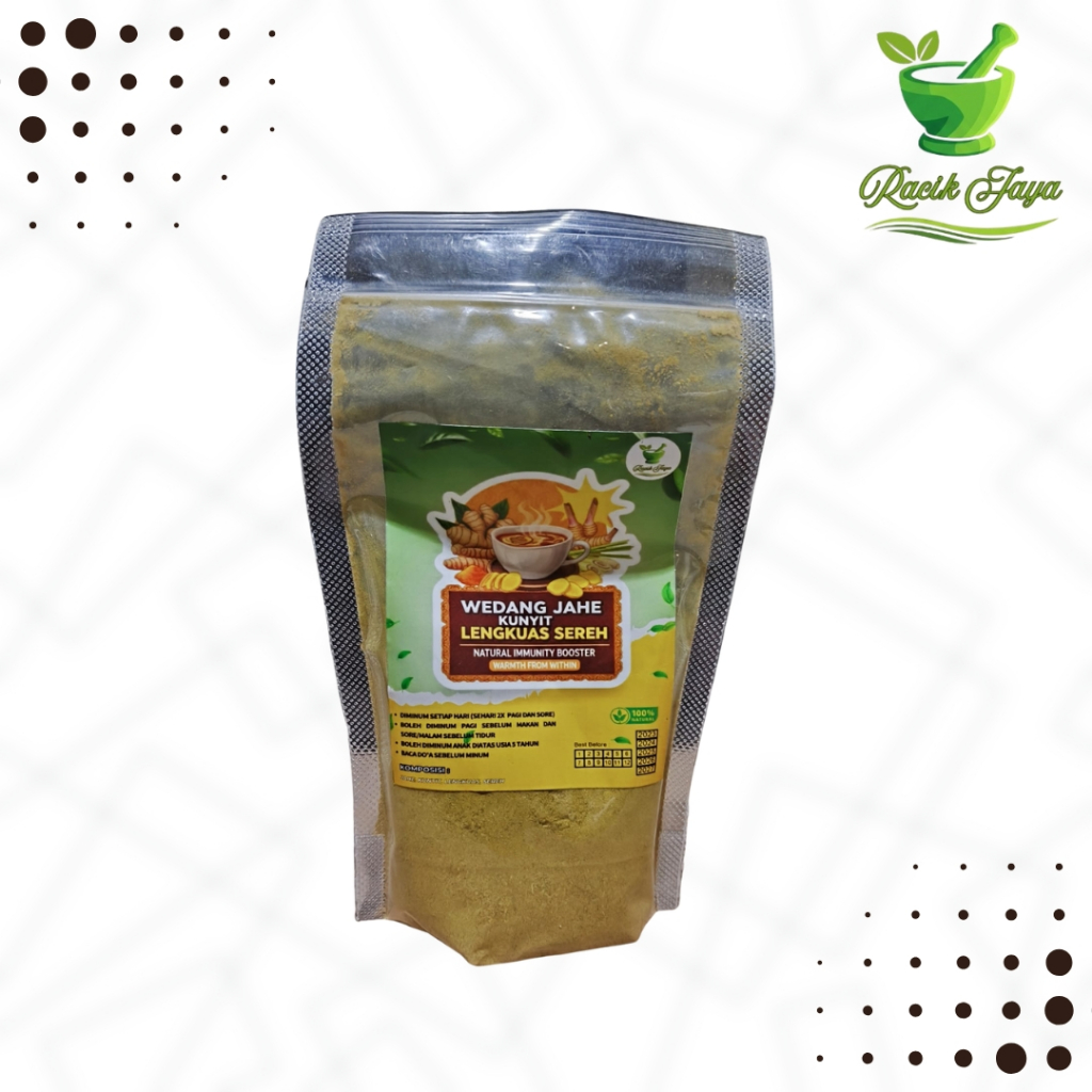 

Wedang Rimpang Racikan Alami Jahe Kunyit Lengkuas Sereh Kemasan 50gr