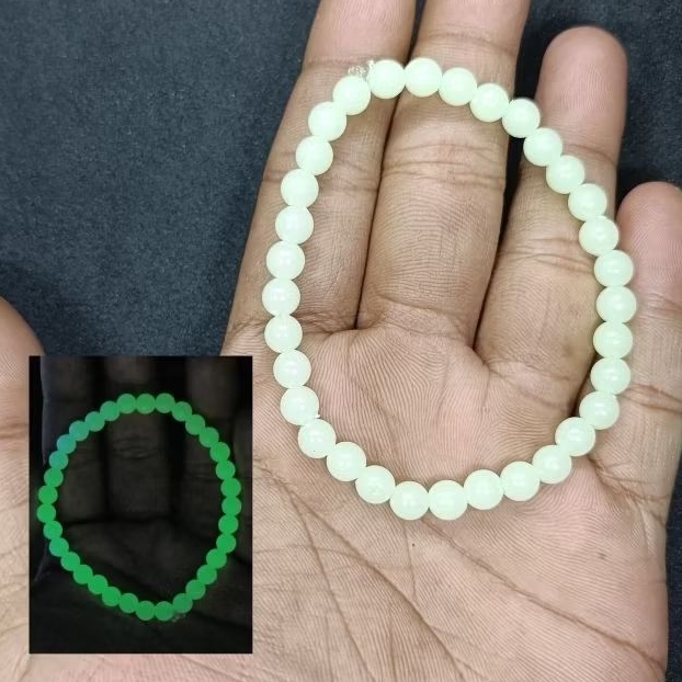 Gelang Batu Posfor 6 mm . Menyala Dalam Gelap