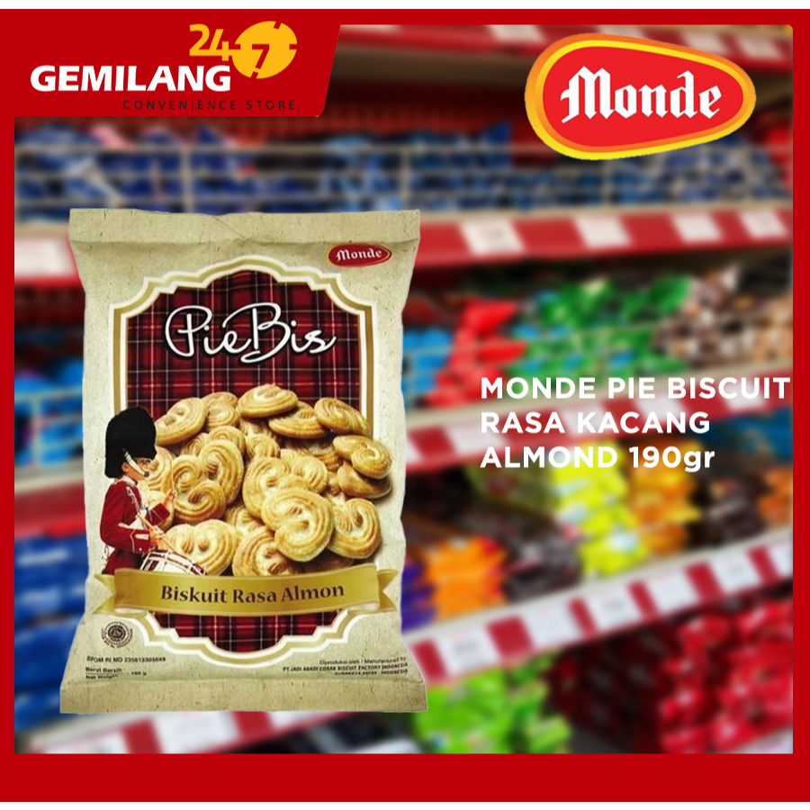 

MONDE BUTTER COOKIES 90 GR, PIE BISCUIT KACANG ALMOND 190gr