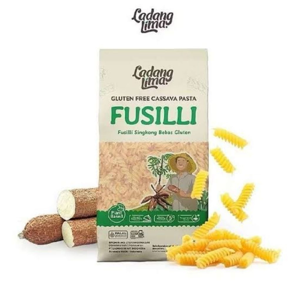 

Ladang Lima Gluten Free Cassava Pasta Fusilli Bebas Gluten 250gr