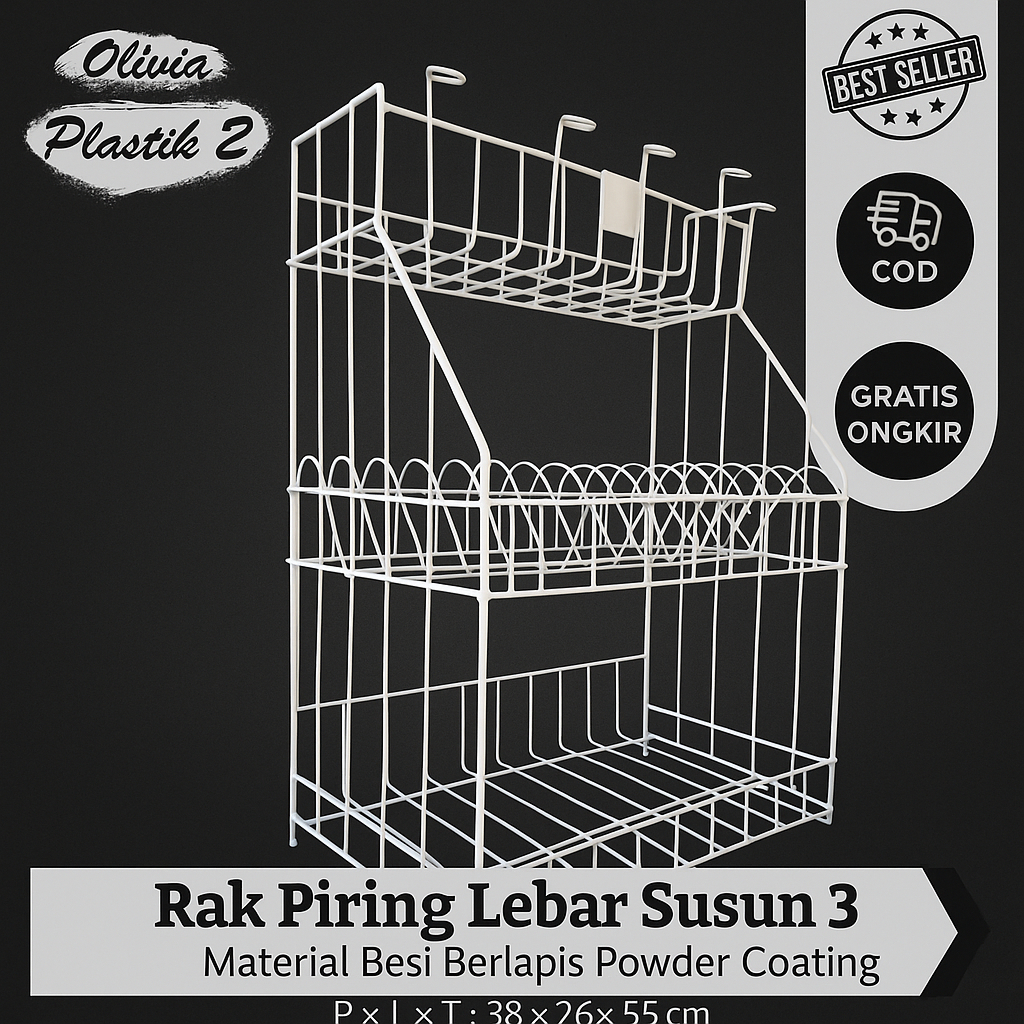 RPL/ Rak Piring + Tempat Gelas Susun 2 & 3