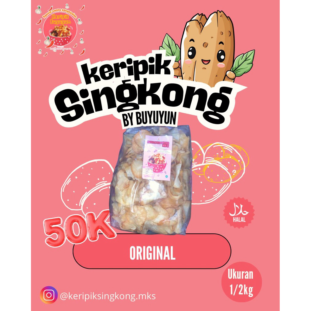 

KERIPIK SINGKONG ORIGINAL (ASIN) 1/2KILO