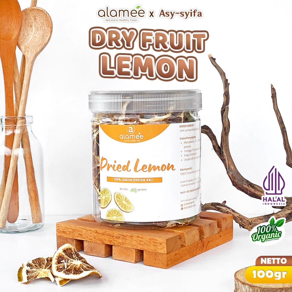

ALAMEE Lemon Kering Dried Slice Tea Teh Herbal Iris Organik Minuman Herbal Organic 100gr