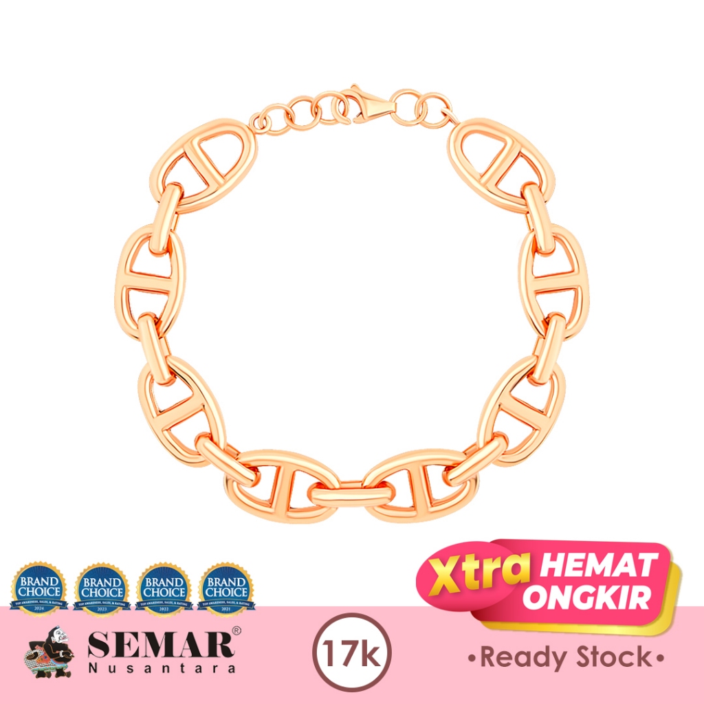 Gelang Emas Fancy Cordelia Rose Gold 17K Semar Nusantara