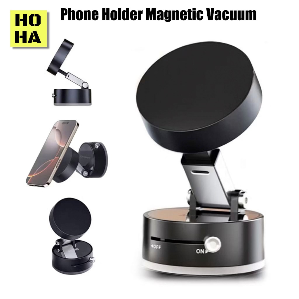 HOHA - Stand Holder Magnetic HP Universal / Phone Holder Mobil Tempel+Putar 360° & Bisa Lipat
