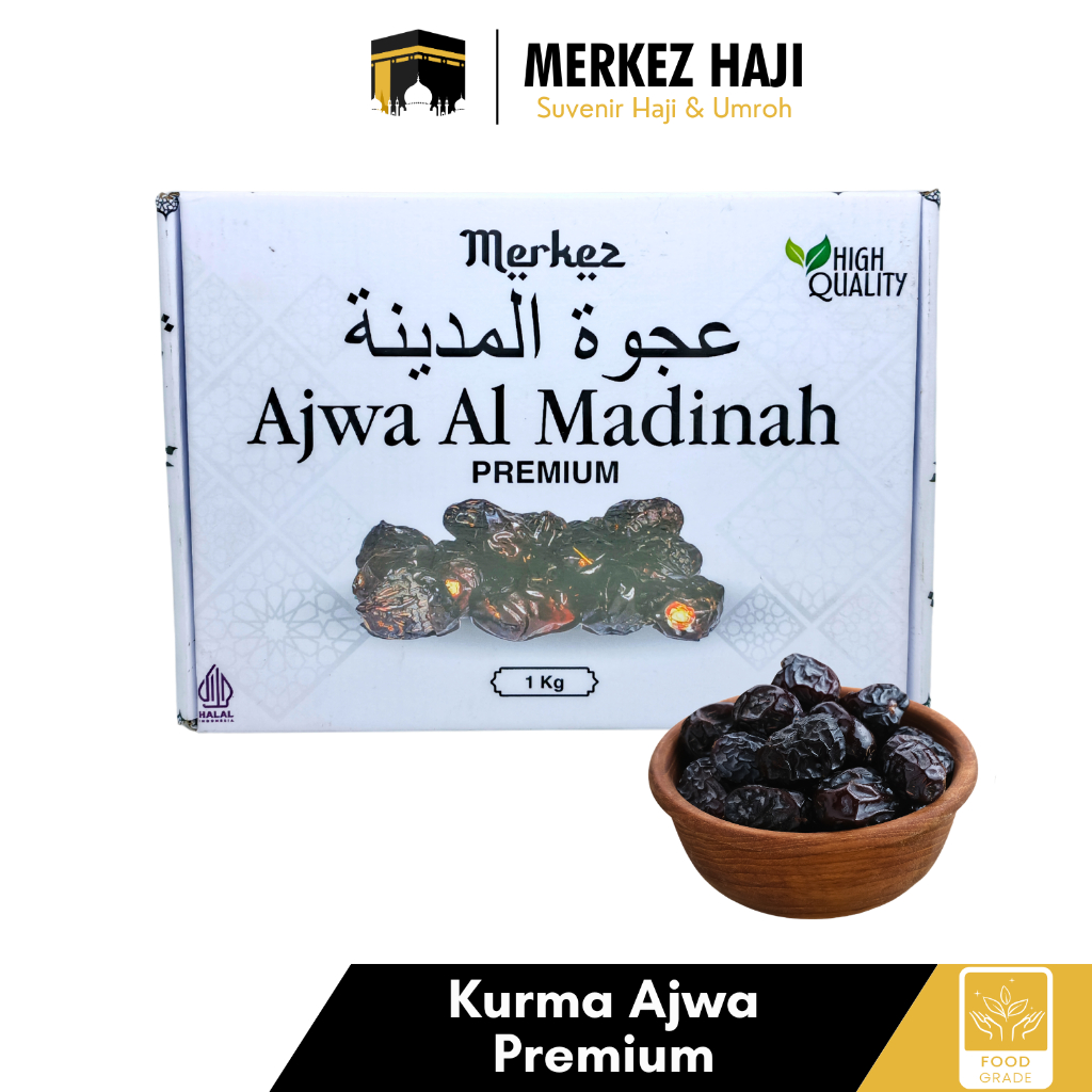 

Kurma Ajwa 1 Kg Asli 100% Original Premium High Quality | Kurma Azwa Nabi Asli Madinah Jumbo Grade A