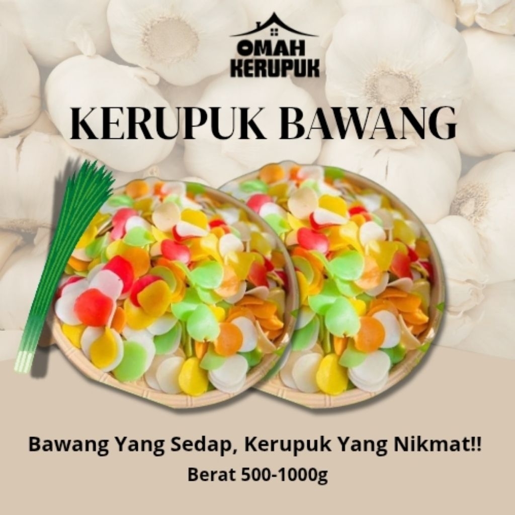 

Omah Kerupuk - Kerupuk Bawang Mentah Warna Warni 500g-1000g