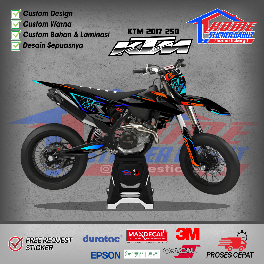 Decal KTM 2017 250 EXC & 300 EXC SIGN B KTM SIXDAYS