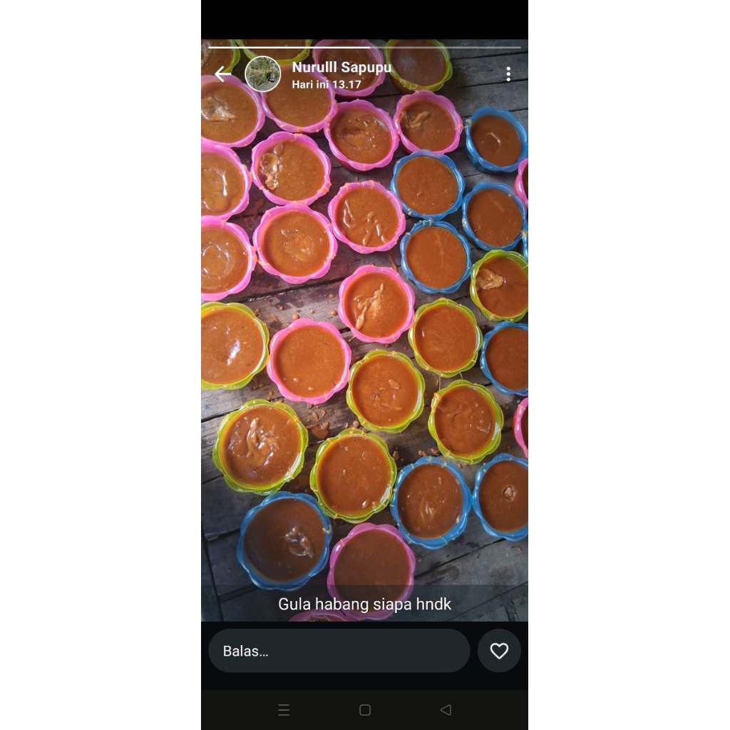 

gula merah /gula habang dari banyu lahang asli Kandangan harga yg tertera buat 500 gram /setengah kilo