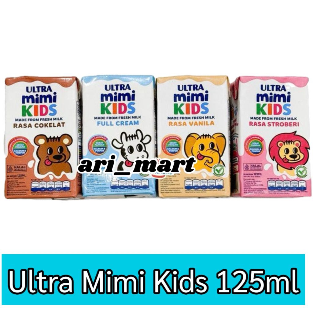 

Susu Ultra Mimi Kids 125ml – Full Cream / Cokelat / Vanila / Stroberi – UHT Anak