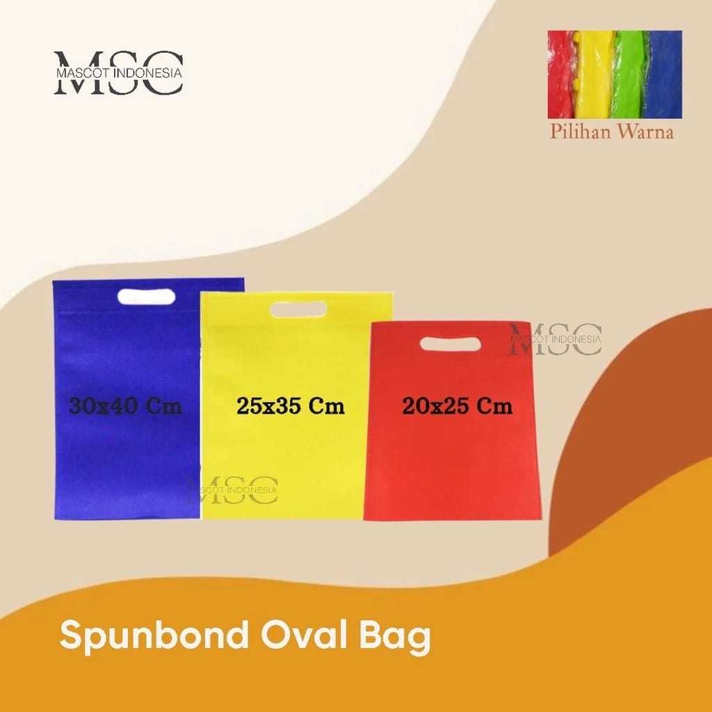 

Tas Spundbound Tas Goodie Bag | Tas Souvenir Termurah |Spunbond Oval Bag 30x40 Cm | 12pcs