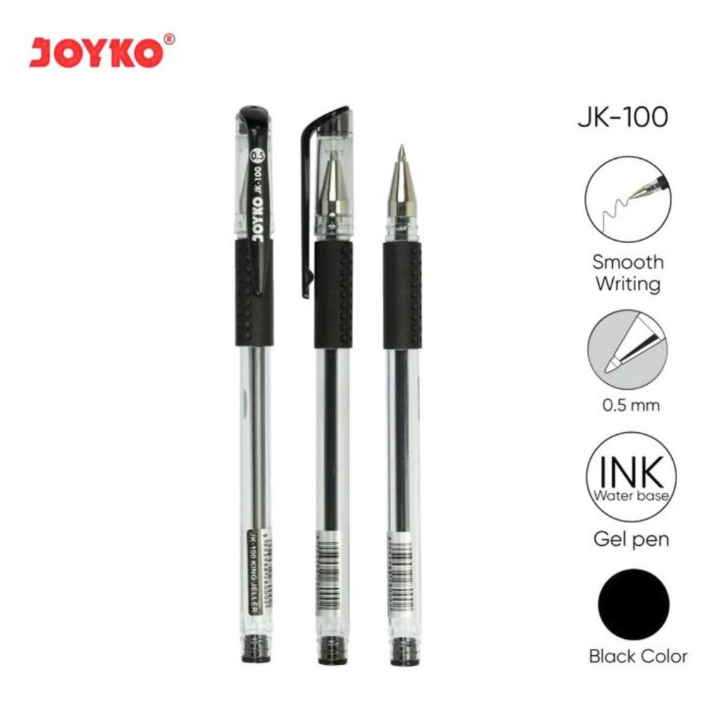 

(12 PCS/1 SET) PULPEN JOYKO JK-100/PULPEN TINTA HITAM/PULPEN KETAJAMAN 0,5 MM