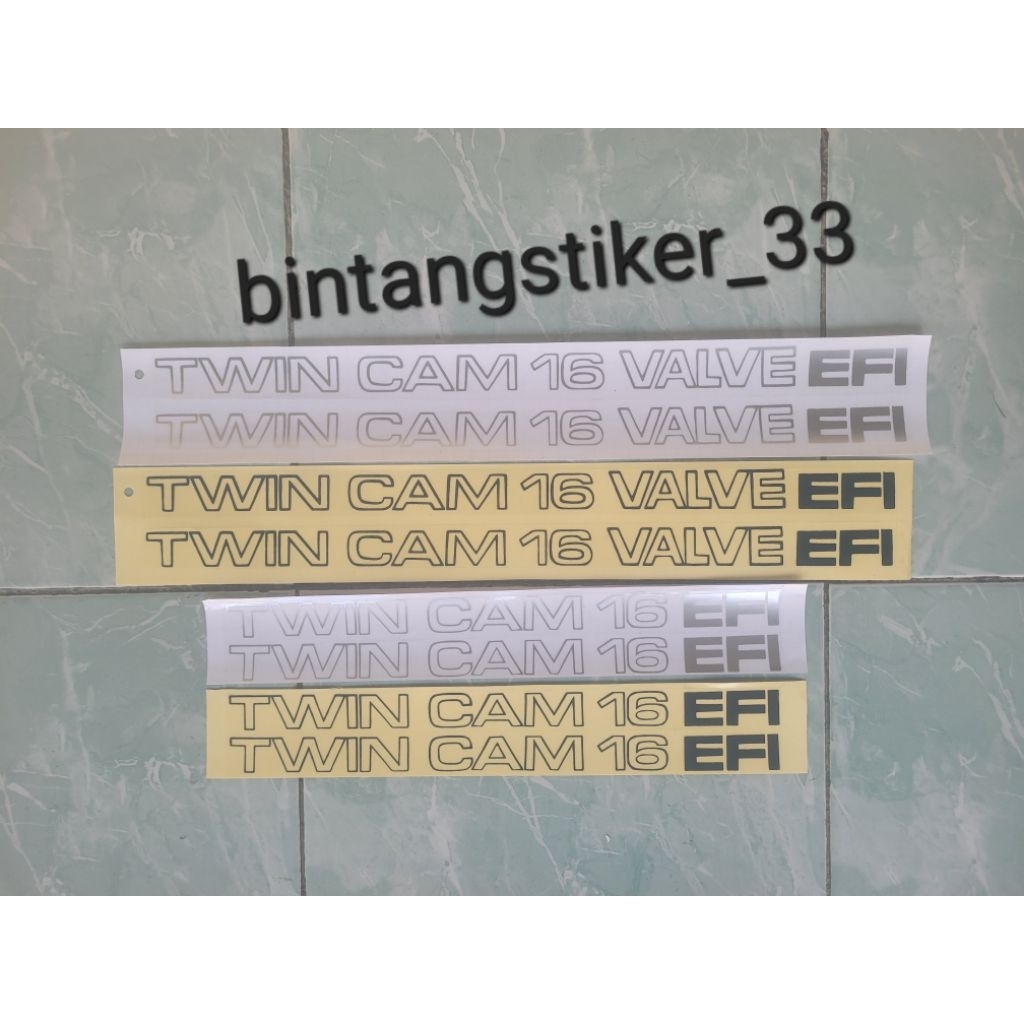 sticker stiker twin cam 16 efi/ stiker twin cam 16 valve efi/stiker mobil sedan twin cam 16 efi/valv