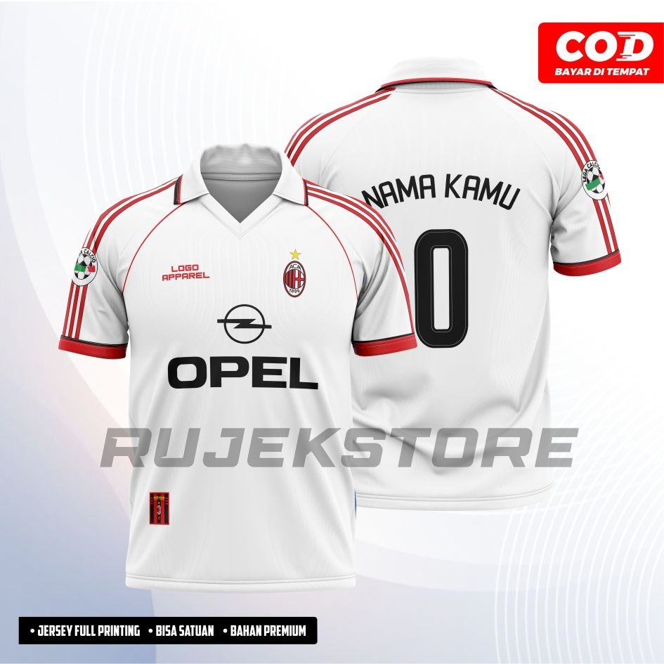 Jersey Milan 1998 Away Retro Full Printing