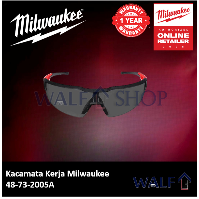 Kacamata Kerja Milwaukee 48-73-2005A | Tinted Safety Glasses Original | Kacamata Safety Warna HItam 