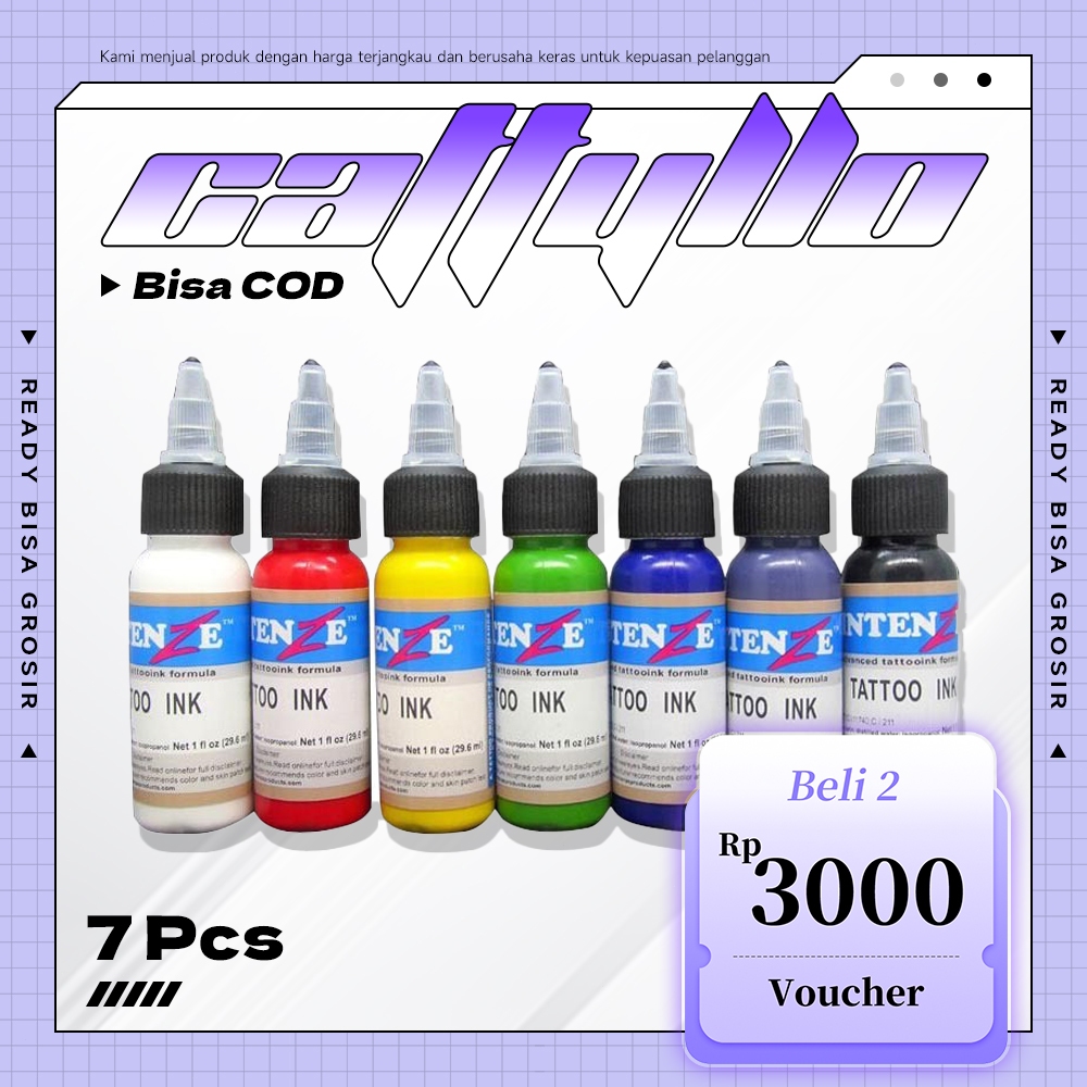 7 Warna/set Tinta Profesional Tato Tinta Tattoo Tinta Set Pigmen Tinta Tato Permanen