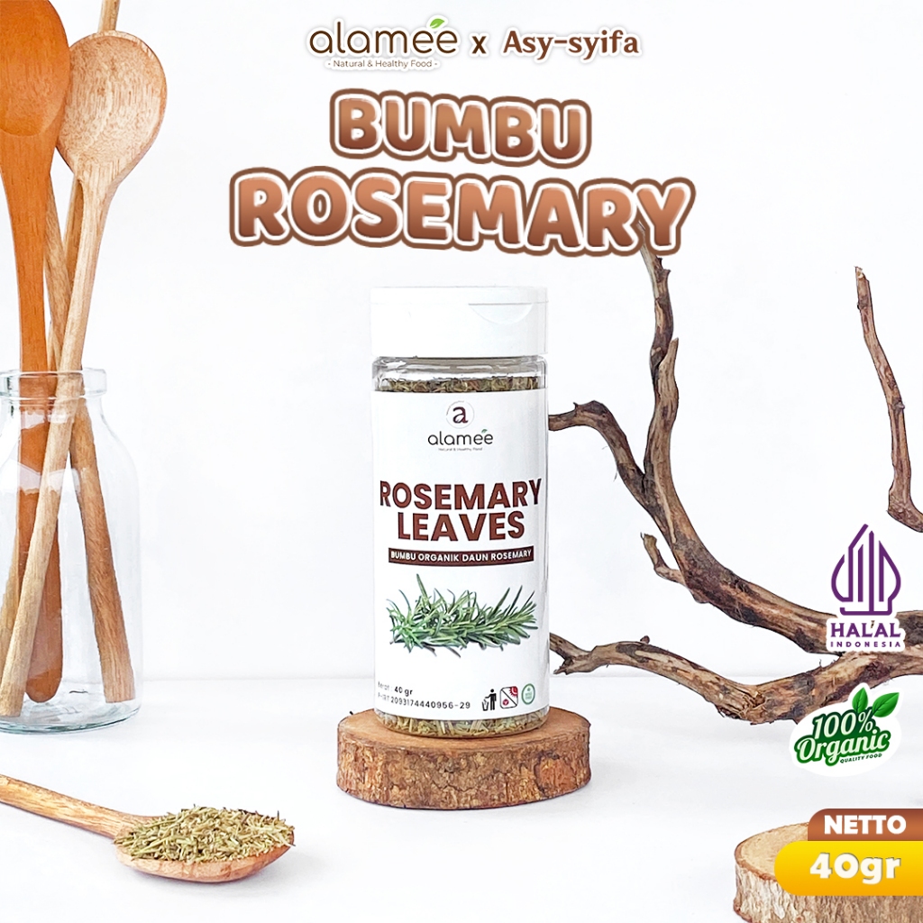 

ALAMEE Daun Rosemary Kering Dried Leaves Garnish Murni Asli Tanpa Campuran Bumbu Masakan Dapur 30g