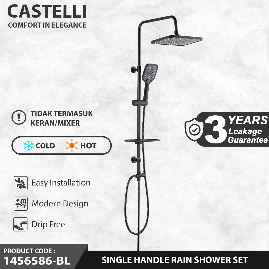 Rain Shower Castelli  Single Handle Rain Shower Set - 1456586-BL