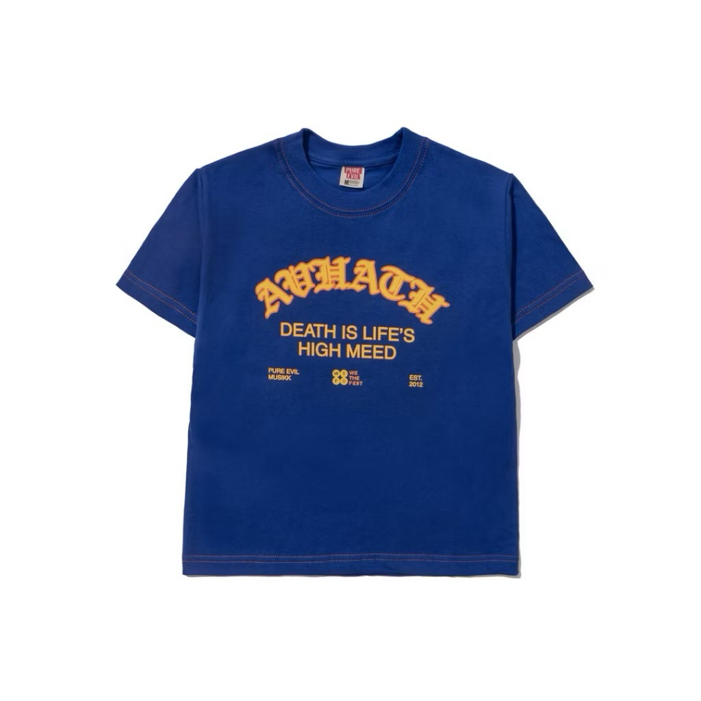 AVHATH x We The Fest T-Shirt KIDS (New) Yellow On Blue - Death Is Life’s High Meed [DILHM]