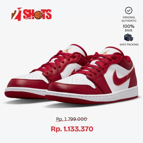 AIR JORDAN I LOW CARDINAL RED SEPATU SNEAKERS PRIA ORI