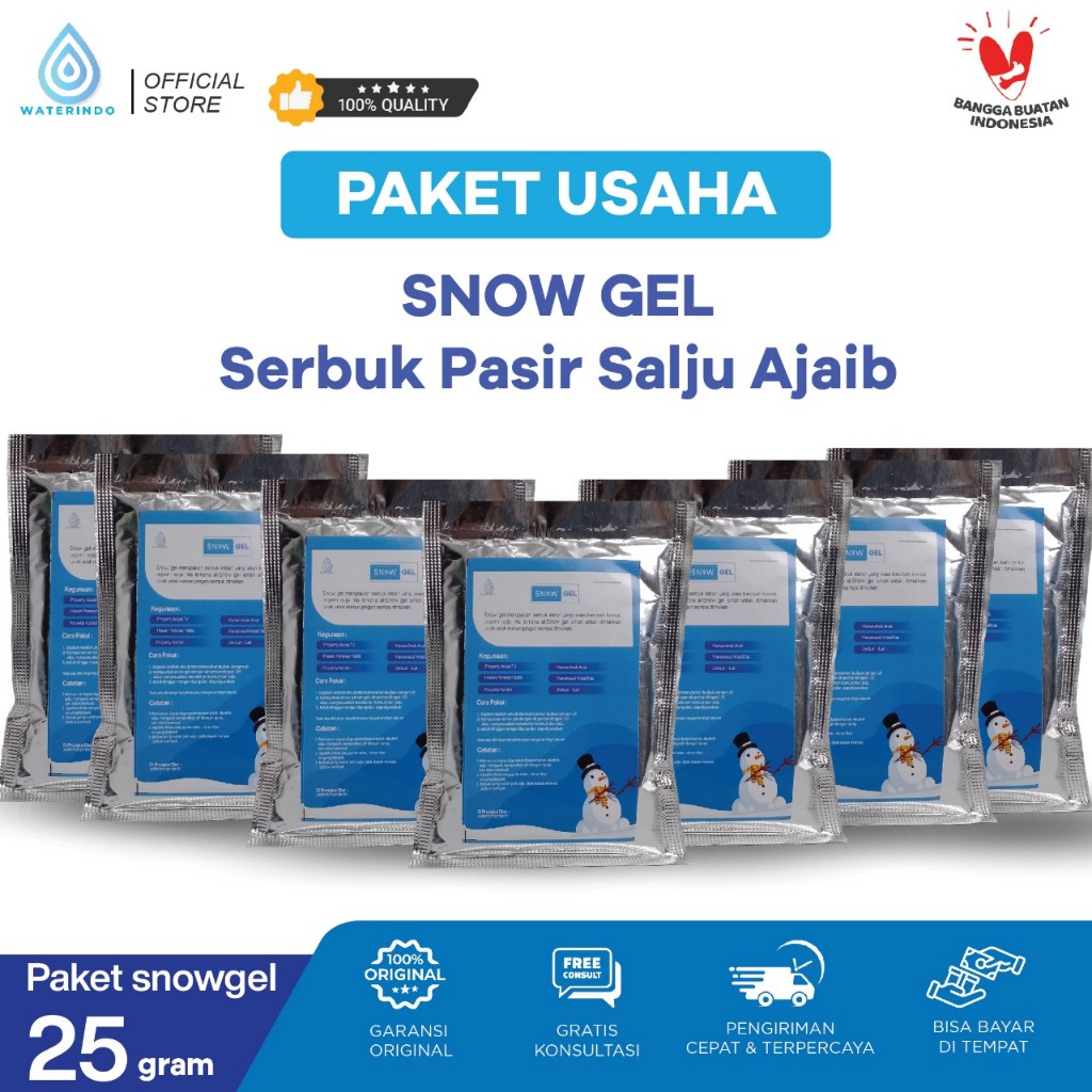 Paket usaha Mainan Salju 25 gram - Snow Gel Pasir Salju Ajaib Fake Snow Salju Mainan Instan