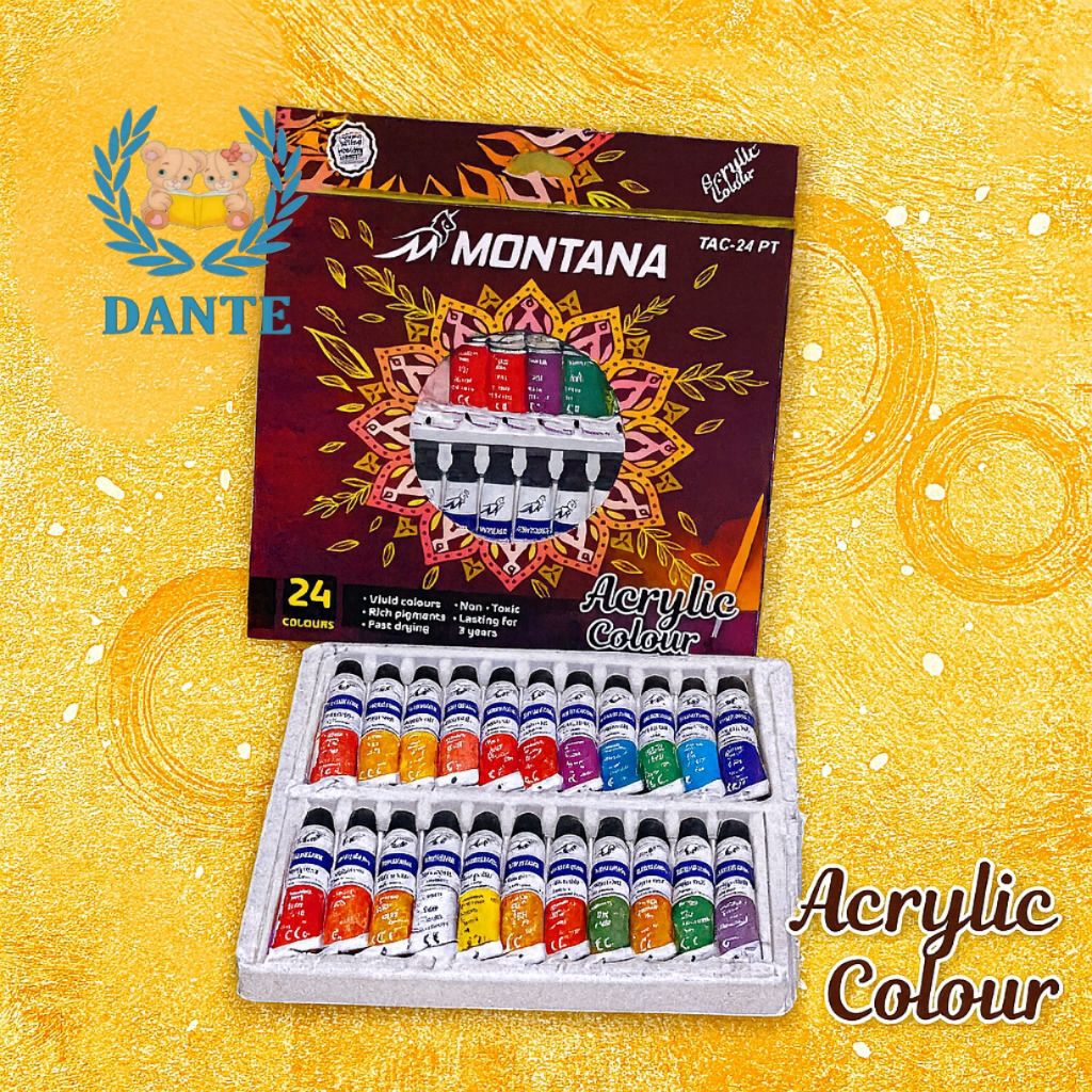 

Cat Acrylic 24 Warna Montana - Cat melukis