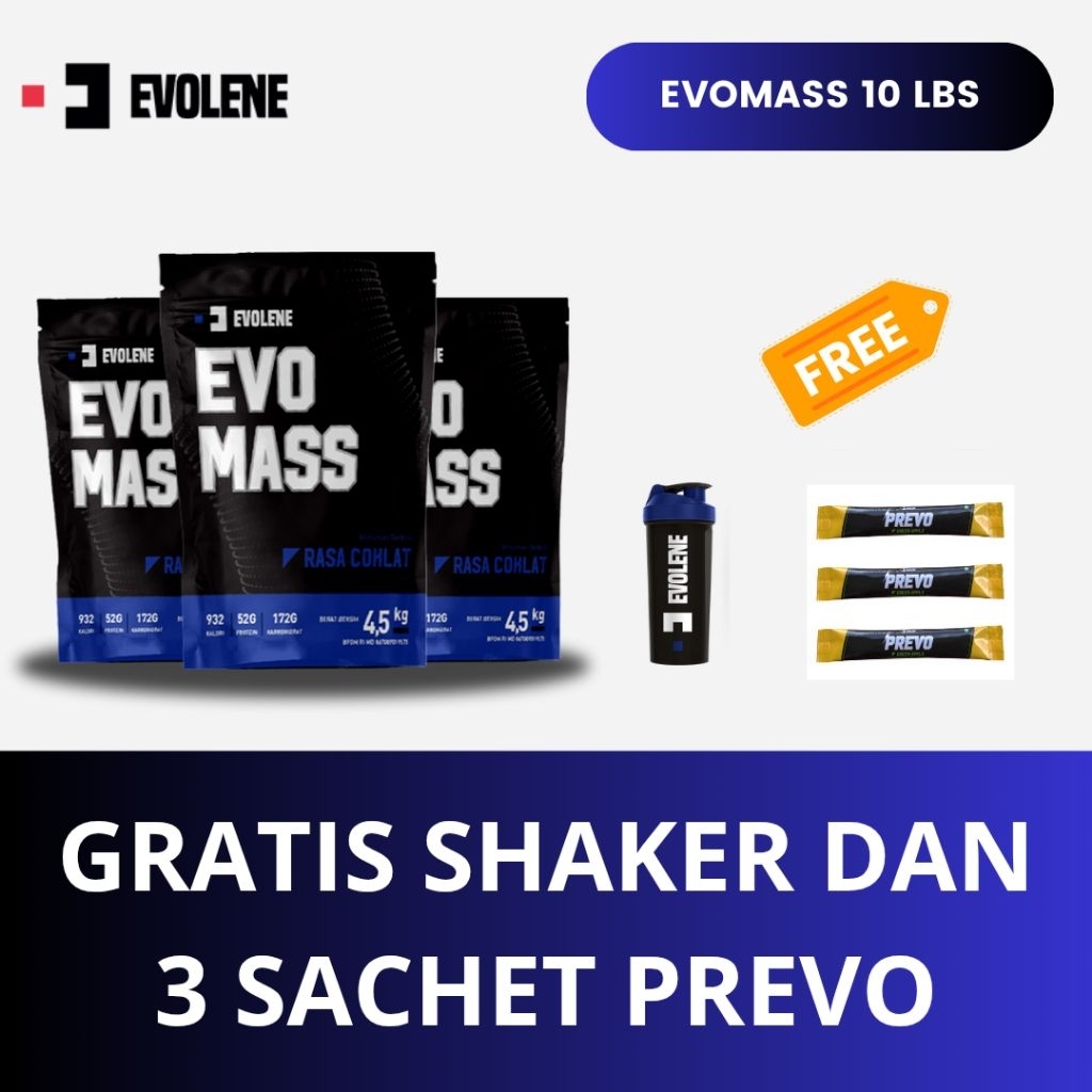 Evolene Evo Mass Evomass Susu Gainer Bulking Otot 4,5 4.5kg 4500gram 4500 gram gr Penggemuk Badan